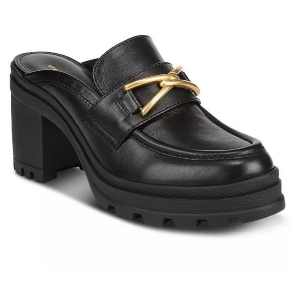 Veronica Beard Wynter Leather Loafer Size 8.5 Black Heeled